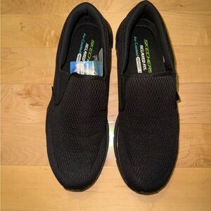 Skechers Black Mesh Slip-Ons